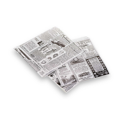 Abbildung von Butterbrotpapier Zeitungsdruck 17x18 cm 500 Stück