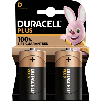 Immagine di Duracell batteria alcaline mn1300 lr20 d 1.5v 100% extra life blister 2 pcs 12738