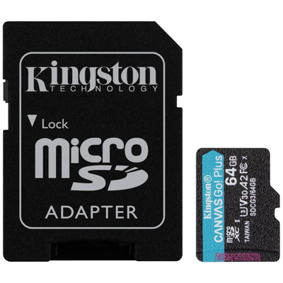 Immagine di Kingston Canvas Go! Plus Microsdxc 64GB + Adattatore Per Scheda Sd