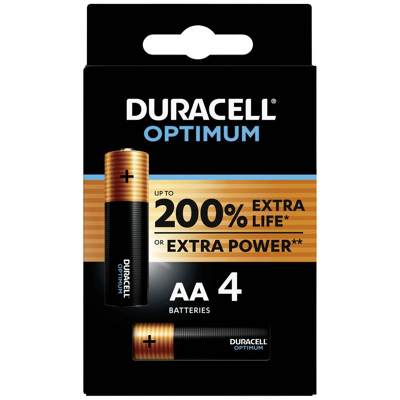 Immagine di duracell Pile optimum extra power aa in blister 4 12740