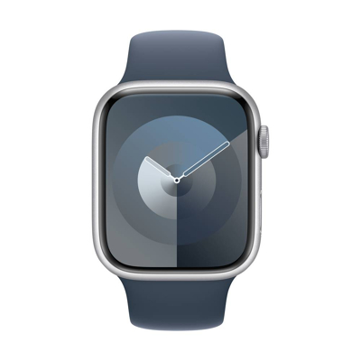 Immagine di Apple Watch Series 9 45mm Argento (Cinturino Silicone Blu M/L)