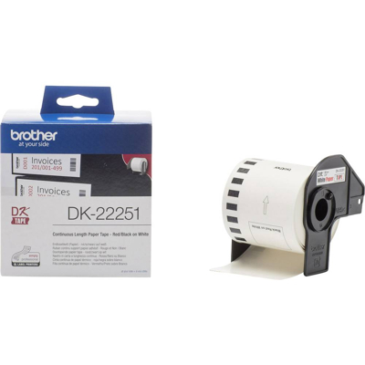 Immagine di Brother DK22251 black/red on white roll (6.2 cm x 15.24 m) 1 roll(s) label continuous paper