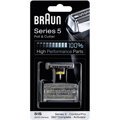 Immagine di Braun 81387975 testina di rasatura rasoio elettrico 51S combipack KP8000 silver SERIE5