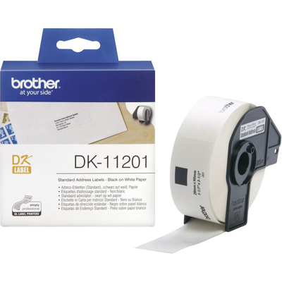 Immagine di Brother dk 11201 black on white address labels 29 x 90 mm 400 1 roll direct thermal DK11201