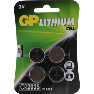 Afbeelding van GP Batteries Lithium CR2025 3V Knoopcel Batterij 4 pack Kleurloos Batterijen