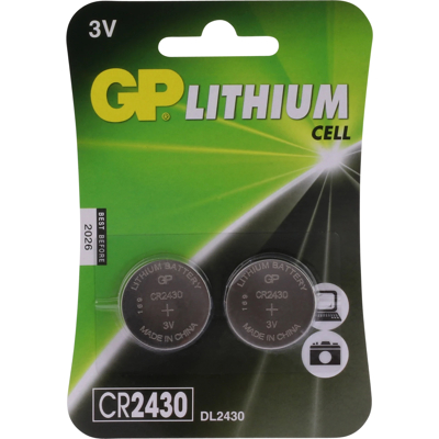 Afbeelding van GP Batteries Lithium CR2430 3V Knoopcel Batterij 2 pack Kleurloos Batterijen