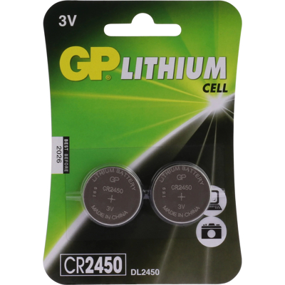 Afbeelding van GP Batteries Lithium CR2450 3V Knoopcel Batterij 2 pack Kleurloos Batterijen