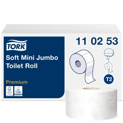Afbeelding van Tork mini jumbo toiletpapier 2 laags 12 x 170 meter