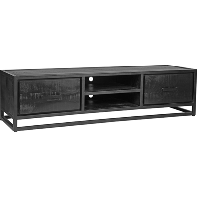 Afbeelding van Chili tv meubel mangohout zwart 160x45x40 cm