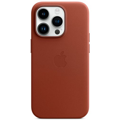 Afbeelding van Apple Leather Case + MS iPhone 14 Pro Umber