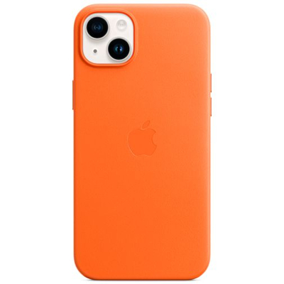Billede af Apple Magsafe Læder Back Cover Orange iPhone 14 Plus
