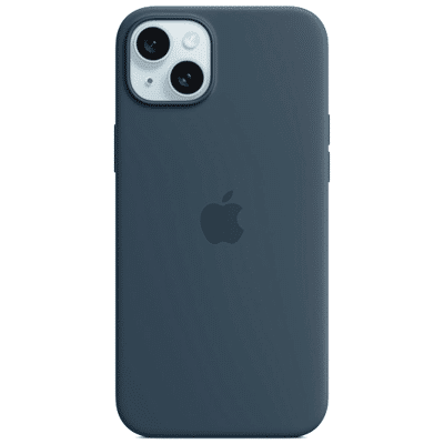 Abbildung von Apple MagSafe Silikon Back Cover Blau iPhone 15 Plus
