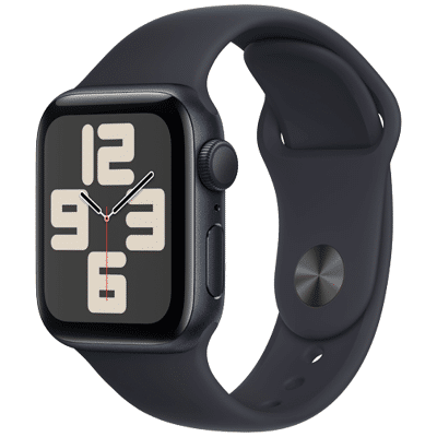 Afbeelding van Apple Watch SE 2023 40mm Zwart (Zwarte Siliconenband S/M)