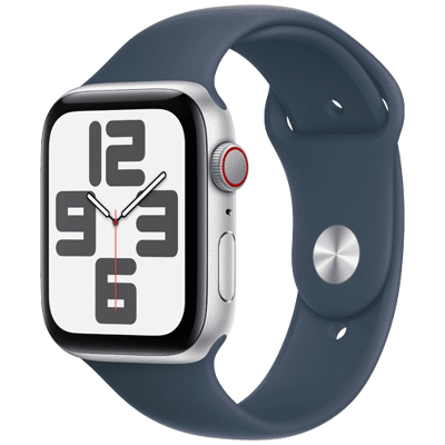 Image de Apple Watch SE 2023 4G 44mm Argent (Bracelet Silicone Bleu S/M)
