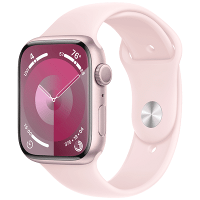 Image de Apple Watch Series 9 45mm Rose (Bracelet Silicone S/M)