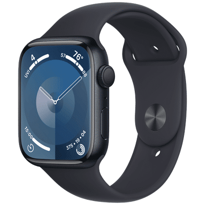 Immagine di Apple Watch Series 9 45mm Nero (Cinturino Silicone M/L)