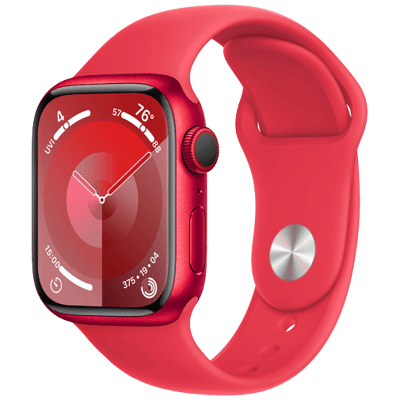 Abbildung von Apple Watch Series 9 4G 41mm Rot (Rotes Silikon Armband M/L)
