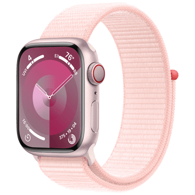 Abbildung von Apple Watch Series 9 4G 41mm Rosa (Rosa Nylon Armband)