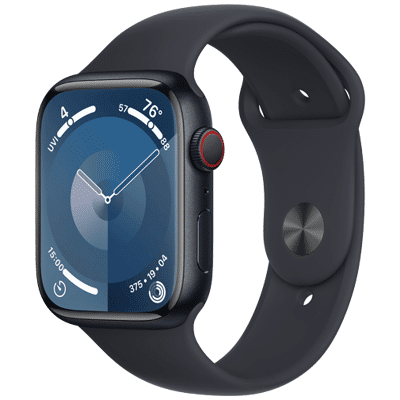 Image de Apple Watch Series 9 4G 45mm Noir (Bracelet Silicone S/M)