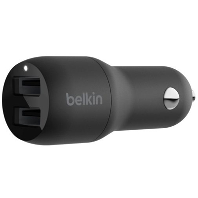 Image de Belkin Boost Charge Dual USB Chargeur Rapide de Voiture 12W Noir
