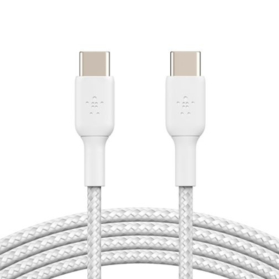 Afbeelding van USB C naar kabel 1 meter 2.0 (Power Delivery, Nylon, Wit)