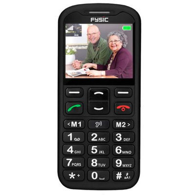 Afbeelding van Fysic F10 Eenvoudige mobiele telefoon voor senioren met SOS paniekknop, zwart Black