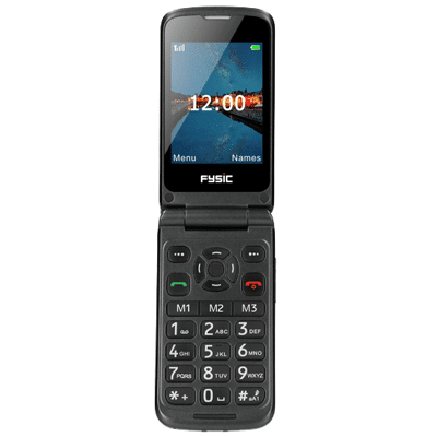 Afbeelding van Fysic F15 Mobiele klaptelefoon voor senioren met SOS paniekknop, zwart Black