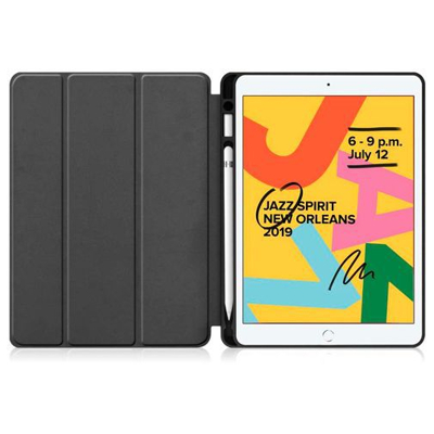 Afbeelding van Just in Case Smart Tri Fold (met Pencil houder) Black Apple iPad 2019/iPad 2020/iPad 2021