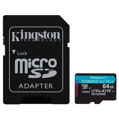Billede af Kingston Canvas Go! Plus Microsdxc 64GB + Sd Kort Adapter