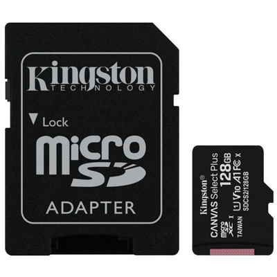 Immagine di Kingston Canvas Select Plus microSDXC 128GB + SD Adattatore