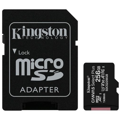 Immagine di Kingston Canvas Select Plus microSDXC 256GB + SD Adattatore