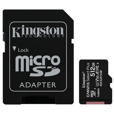 Immagine di Kingston Canvas Select Plus microSDXC 512GB + SD Adattatore
