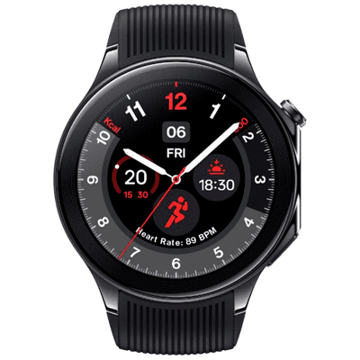 Abbildung von OnePlus Watch 2 Schwarz (Schwarz Rubberen Armband)