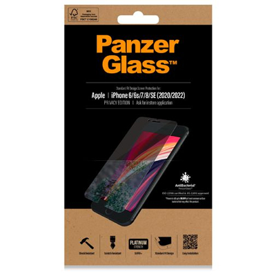 Billede af Panzerglass Hærdet Glas Privacy Skærmbeskytter Apple iPhone 6/6s/7/8/SE 2020/SE 2022