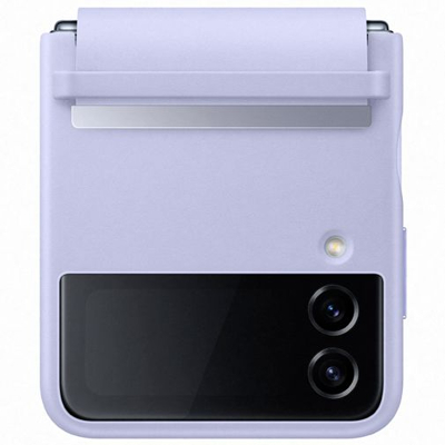 Afbeelding van Samsung Galaxy Z Flip 4 Hoesje Echt leder Backcover/Hardcase Paars Telefoonhoesje