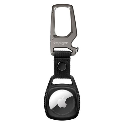 Afbeelding van Apple AirTag Sleutelhanger Spigen Rugged Armor Case Zwart