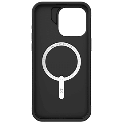 Afbeelding van Apple iPhone 15 Pro Max MagSafe Hoesje Siliconen en TPU (zacht) ZAGG Softcase/Backcover Zwart Telefoonhoesje Shockproof/Valbescherming