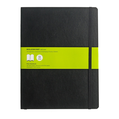 Afbeelding van Moleskine notitieboek, ft 19 x 25 cm, effen, soepele cover, 192 blad, zwart notitieboek