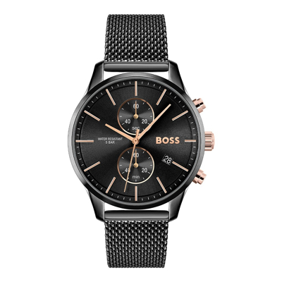 Afbeelding van HUGO BOSS heren Associate horloge HB1513811 in de kleur Donkergrijs