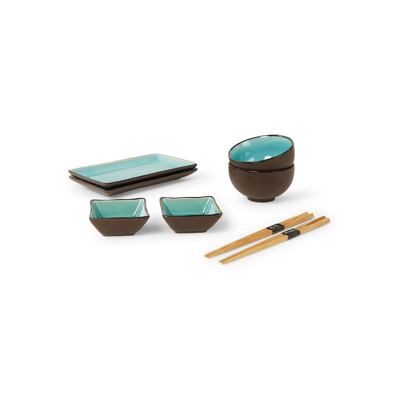 Afbeelding van Tokyo Design Glassy Turquoise Giftset 8pcs Blue