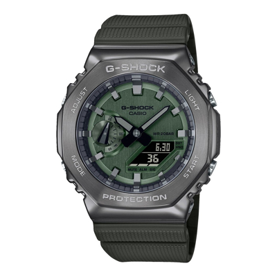 Afbeelding van Casio G Shock GM 2100B 3AER Metal Covered CasiOak horloge Grijs