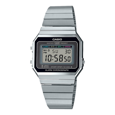 Afbeelding van Casio heren Vintage horloge A700WE 1AEF in de kleur Zilver