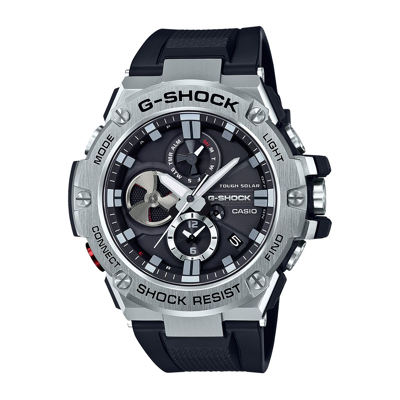 Afbeelding van Casio G Shock GST B100 1AER steel Bluetooth Triple Connect horloge Zilverkleur