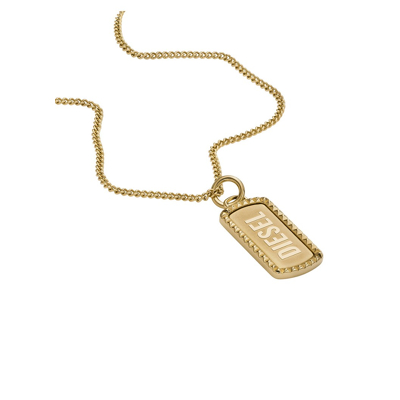 Afbeelding van Diesel Steel Stainless Necklace Ketting goldcoloured, Heren, Maat: One Size, Gold coloured