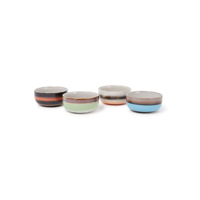 Afbeelding van HKliving 70&#039;s Ceramics Dessertschaal 12,5 Cm Set Van 4 Multicolor