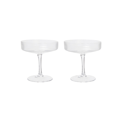 Afbeelding van Ferm Living Ripple Glass Champagneglas Set van 2