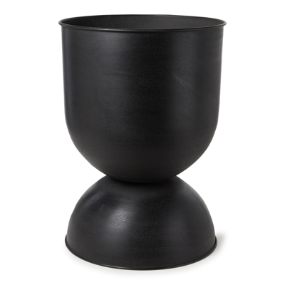 Afbeelding van Ferm LIVING Hourglass Medium sierpot voor binnen en buiten Ø40 cm Zwart