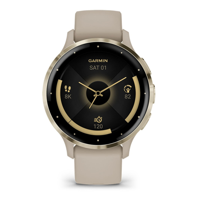 Afbeelding van Garmin 010 02785 02 Venu 3S Smartwatch Smart Watches horloge GoudkleurZandkleur