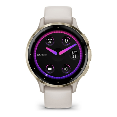 Afbeelding van Garmin 010 02785 04 Venu 3S Smartwatch Smart Watches horloge CrèmeGoudkleur
