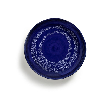 Afbeelding van Serax FEAST Lapis Lazuli Swirl Dots L Serveerschaal 35 Cm Donkerblauw